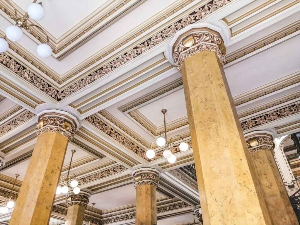 Interior of the Post Office Museum in Mexico City.